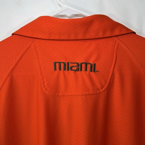 Miami Hurricanes Nike Team Polo Shirt Mens Size XL Orange Dri-Fit Short Sleeve - Picture 15 of 16